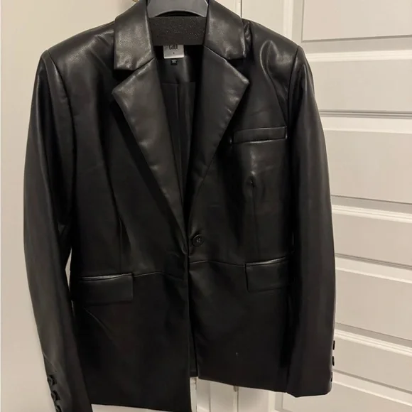 CAbi Black Leather Blazer - Picture 2 of 5